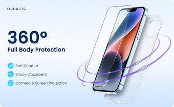 Pouzdro iPhone 14 průhledné s 2+2 tvrzenými skly PAL0100 - 11