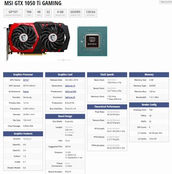 MSI Gaming GTX 1050Ti 4GB - 128BIT - 11