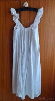 H&M bílé bavlněné letní dlouhé šaty - 11