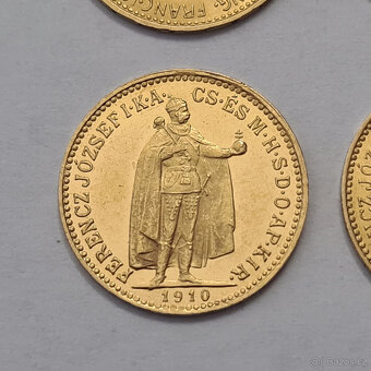 4 x zlatá R-U 10 Koruna - 11