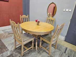 ...Zamluveno...Celodřevený Stůl Dub 6 x židle - 11