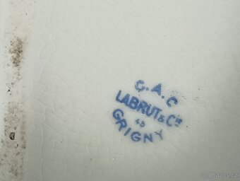 STAROŽITNÁ ART DECO FAJÁNS DÓZA LABRUT & CIE, GRIGNY - 11