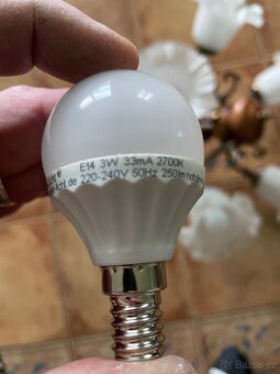 Rustikální pětiramenný lustr - super stav - 11