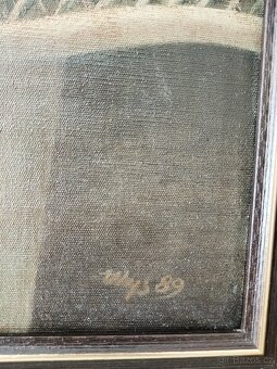 obraz DÁMA S PERLOVÝM NÁHRDELNÍKEM, olej, sign. +89 - 11