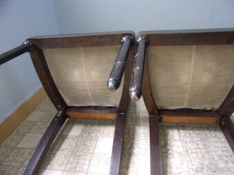 Starý retro nábytek, dřevěné židle, 1. republika, 3+1ks - 11