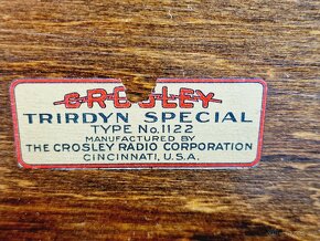 Starožitné rádio Crosley, Trirdyn 3R3, 1924, USA - 11
