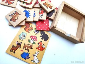 DŘEVĚNÉ PEXESO LESNÍ ZVÍŘÁRKA A DOMINO MOŘSKÝ SVĚT (NOVÉ) - 11