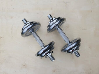 Jednoručky činky 2x10kg CHROM + KUFR - 11