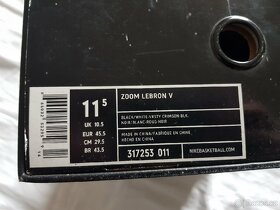 Nike Zoom Lebron 5 BLACK/WHITE 317253-011 velikost 45,5

 - 11