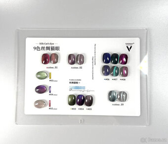 Vzorník barev – gel lak Cat Eye, 9 odstínů - 11