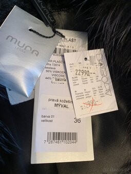 luxusní kabát s kožešinou - vel. 36 - nový - 11