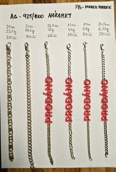 ⭐ Prodám stříbrné šperky 925/1000 – více kusů, různé druhy ⭐ - 11