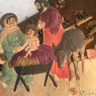 1910 cca Betlém papírová tlačený domečky postavy - 11