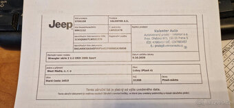 Prodej JEEP WRANGLER série 2 Sport 2,2 CRDi 200k, 2020 - 11