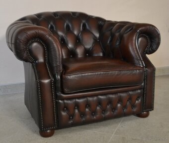 Kožená originál Chesterfield souprava 3+2+1.CENTURION - 11
