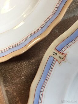 Malovaný porcelán tác talíře omáčník Loket 1833 Biedermaie - 11