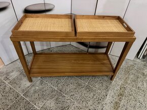 Krásný NOVÝ Dřevěný konzolový-servírovací stůl - 11