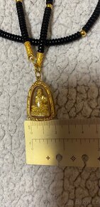 Náhrdelník zlatem spojovaný, amuletové přívěsky, Thajsko - 11