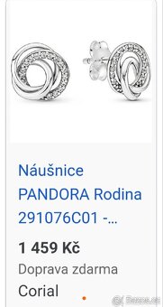 Pandora jako nové dámské i dívčí náušnice rodinné kruhy 925 - 11
