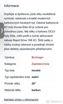 Zapletená kola závodní karbonová bontrager - 11