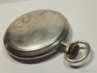 Starožitné pánské stříbrné kapesní hodinky, medaile - 11