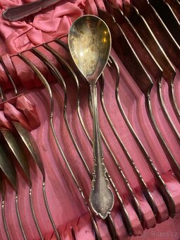 Velká sada starožitného příboru alpaka - 11