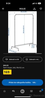 Šatní stojan MULIG ikea - 100,- - 11