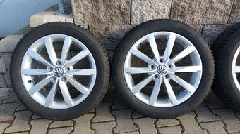 Alu kola 5x112 r17 Dijon orig. Vw Golf VII - zimní pneu - 11
