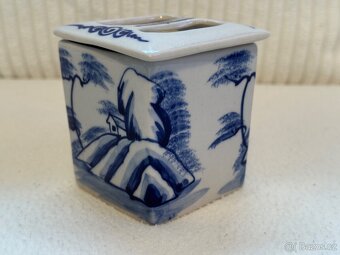 Stará čínská čajová souprava- modrobílé barvy. - 11