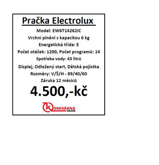 Použitá pračka Electrolux EW6T se zárukou 12 měsíců - 11