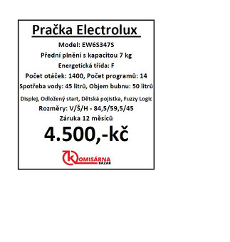 Použitá pračka Electrolux EW6S347S se zárukou - 11