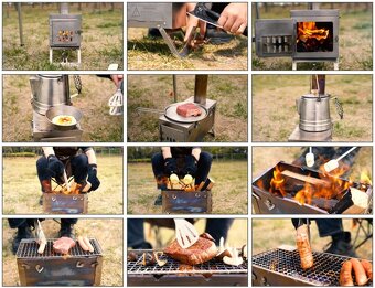 WINNERWELL®Outdoor Přenosná Kamna FASTFOLD 0.9KG TITANOVÉ - 11