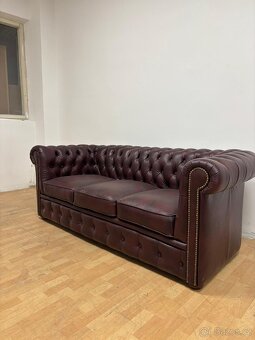 Chesterfield štýl kožená,NOVÁ sedačka - 11
