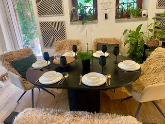 Kulatý rozkládací jídelní stůl Malaga, dekor dub, 115–155 cm - 11