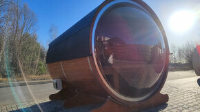 Venkovní sudová panoramatická sauna - 11