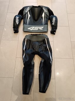4SR RR Evo 2 Gun Metal-Pánská kožená moto kombinéza - 11