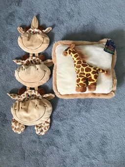 velké  RŮŽOVÝ králík 70cm+další velké hračky, žirafa polštář - 11