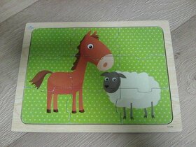 Dřevěná puzzle pro nejmenší děti (6 ks) - 11