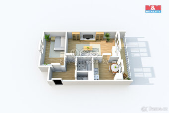 Pronájem bytu 2+1, 45 m², Teplice, ul. Alejní - 11