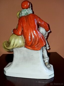 Sousoší. Pierot s Kolombínou ART-DECO - ROYAL DUX - 11