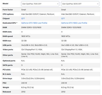 9010 SFF NVME i5-3570K 16GB DDR3 (volitelně SSD/HDD W10/W11) - 11
