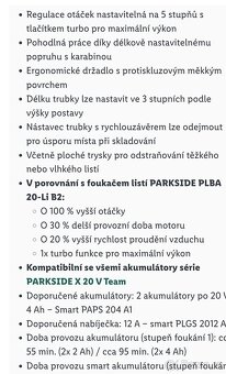 Aku turbínový foukač Peformance V40 - 11