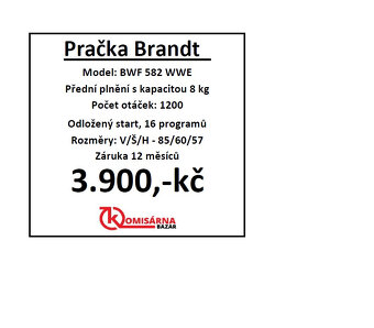 Použitá pračka Brandt BWF 582 WWE se zárukou - 11
