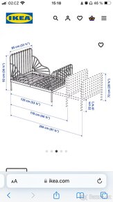 Kovová rostoucí postel ikea - 11