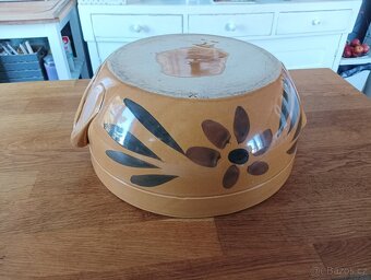 VELKÁ RUČNĚ MALOVANÁ KAMENINOVÁ ZADĚLÁVACÍ MÍSA FRANCIE - 11