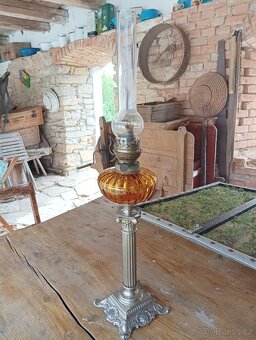 EMPÍROVÁ PETROLEJOVÁ LAMPA FRANCIE 19. STOLETÍ - 11