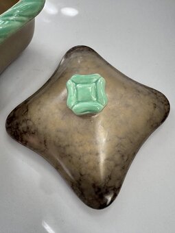 Keramická glazovaná dóza na bonbóny, cukřenka Strehla Kerami - 11