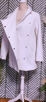 BÍLÝ KABÁTEK - MANGO vel. M + LUXUSNÍ LÍMEC - 11