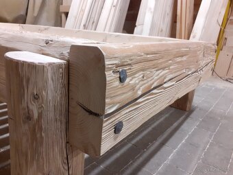 Postel kartáčované staré trámy - 11