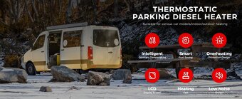 Naftové topení 8kW,  12-24-230V, auto START/STOP, bluetooth - 11